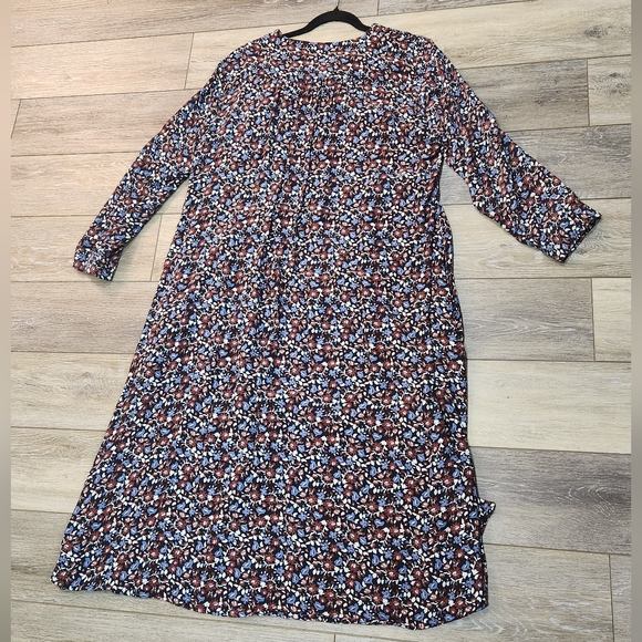 Zara Multicolor Floral Long Sleeve Maxi Dress Size Large - Picture 7 of 10